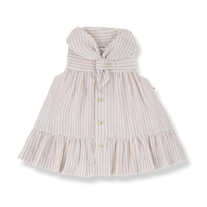 1& In The Family - Collared Tank Dress - Rose Stripe-Dresses-0-3M (3M)-Posh Baby