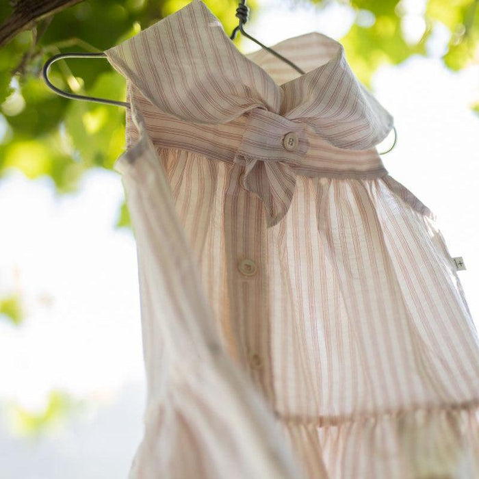 1& In The Family - Collared Tank Dress - Rose Stripe-Dresses-0-3M (3M)-Posh Baby
