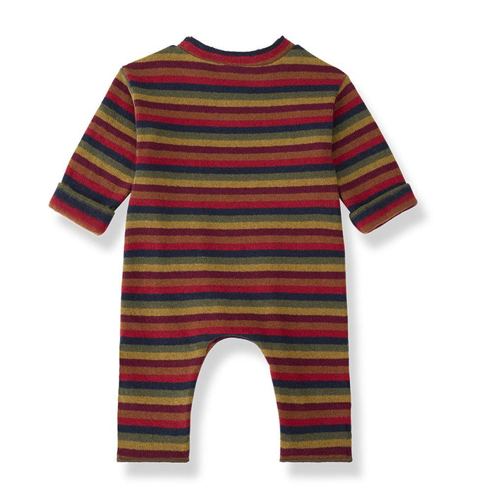 1 More In The Family - Long Sleeve Romper - Multi Stripe