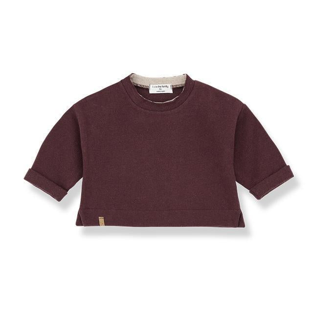 1& In The Family - Long Sleeve Sweater - Eggplant-Long Sleeves-3-6M (6M)-Posh Baby