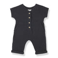 1& In The Family - Muslin Romper - Anthracite-Footies + Rompers (Fashion)-3-6M-Posh Baby