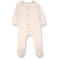1& In The Family - Ribbed Button Footie - Pale Blossom-Footies + Rompers (Fashion)-Newborn (1M)-Posh Baby