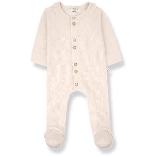 1& In The Family - Ribbed Button Footie - Pale Blossom-Footies + Rompers (Fashion)-Newborn (1M)-Posh Baby