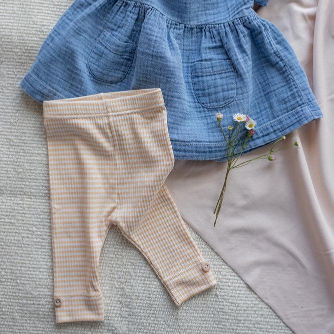 1& In The Family - Ribbed Leggings - Stripe-Bottoms-6M-Posh Baby
