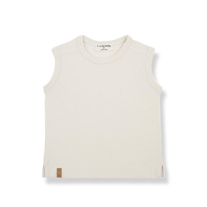 1& In The Family - Ribbed Tank Top - Cream-Tank Tops-6M-Posh Baby
