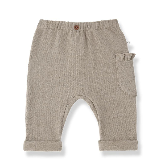 1 More In The Family - Ruffle Pocket Pant - Beige