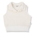 1& In The Family - Terry Polo Tank Top - Ecru-Tank Tops-0-3M (3M)-Posh Baby