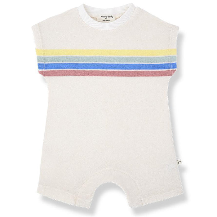 1& In The Family - Terry Shortie Romper - Retro Stripe-Footies + Rompers (Fashion)-0-3M (3M)-Posh Baby