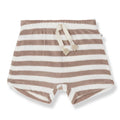 1& In The Family - Terry Shorts - Taupe Stripe-Bottoms-0-3M (3M)-Posh Baby
