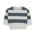 1& In The Family - Terry Sweater - Petrol Stripe-Long Sleeves-6M-Posh Baby