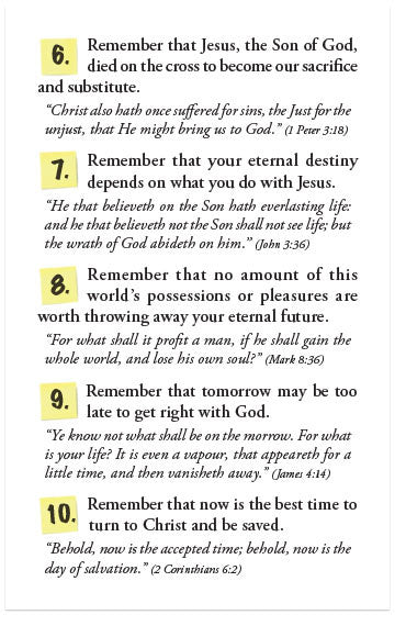 10 Things to Remember (KJV)