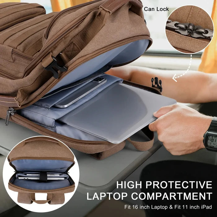 WITZMAN A8023 travel backpack with 16 inch laptop compartment