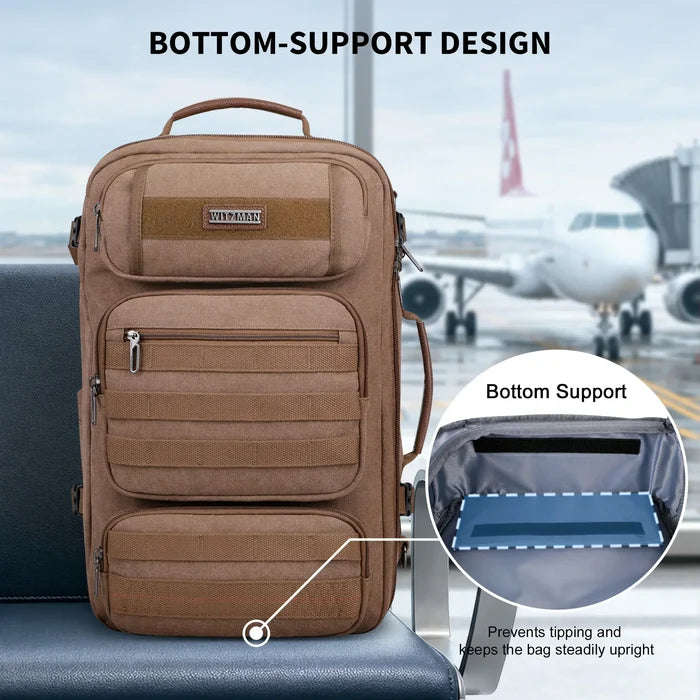 WITZMAN A8023 40L canvas travel backpack product view 8