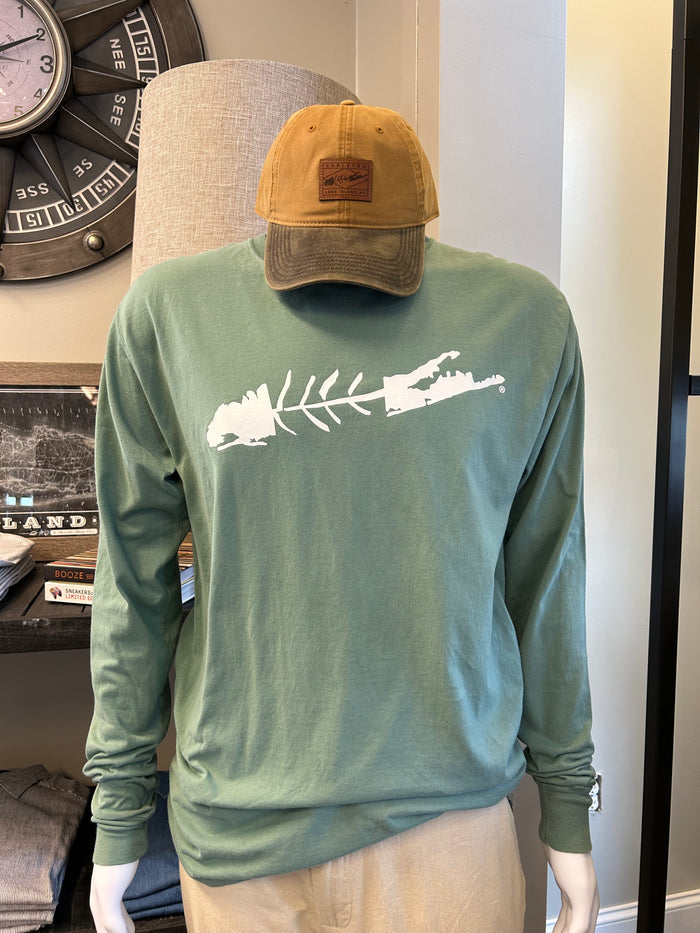 LI Fish Long Sleeve Tee in Moss - Madison's Niche
