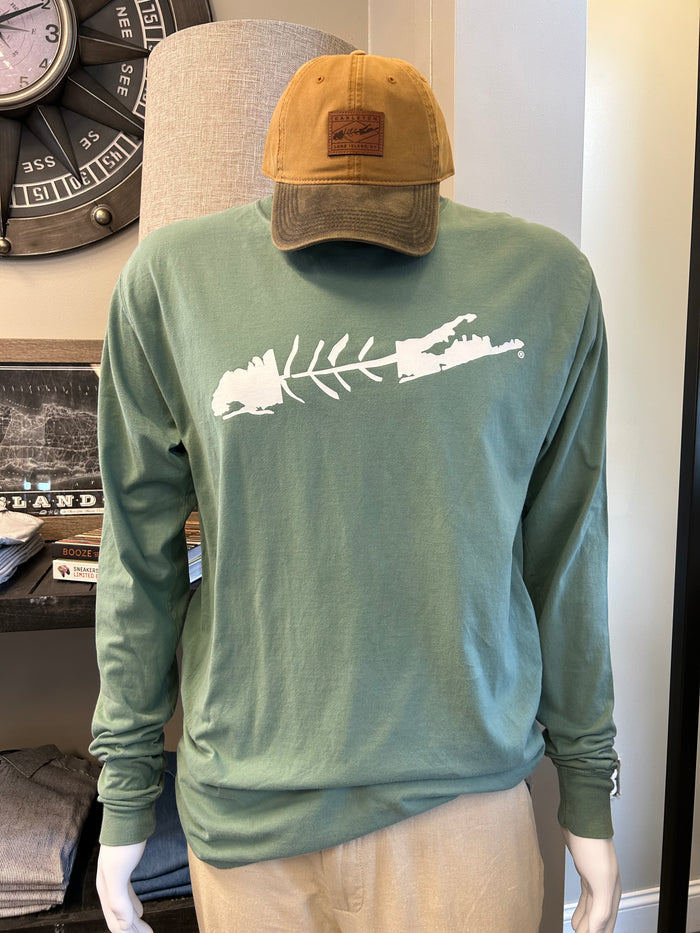 LI Fish Long Sleeve Tee in Moss - Madison's Niche