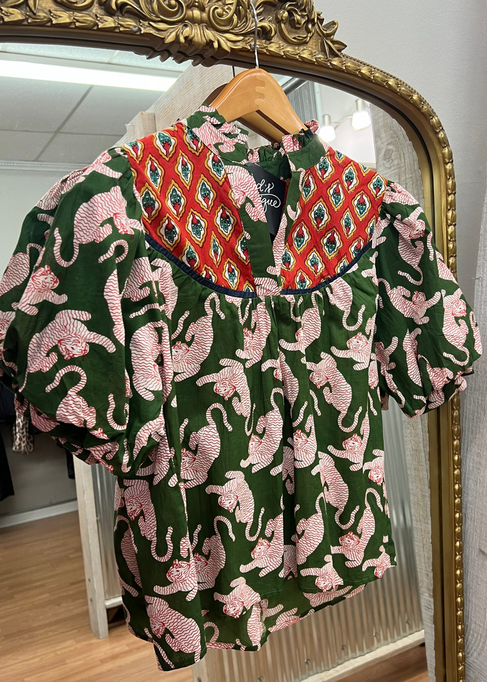 spring thml top tiger print jungle babe srt1971