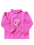 A Soft Idea Ballet Slippers Roll Neck Sweater in Hot Pink