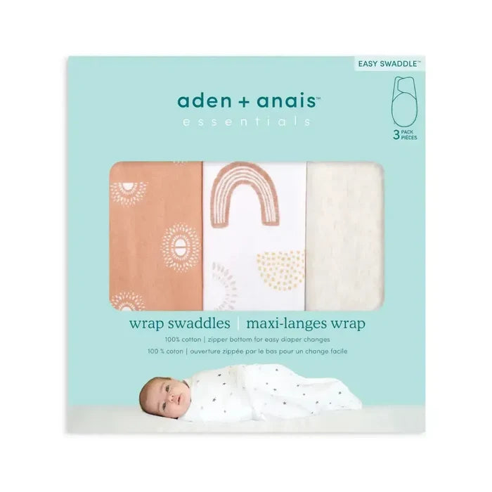 Aden & Anais - Essentials Wrap Swaddle Set (3 pk) - Keep Rising-2-in-1 Swaddles-0-3M-Posh Baby