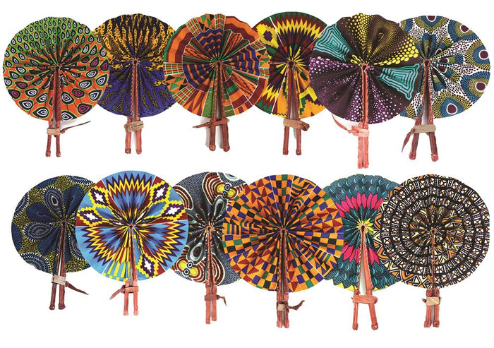 African Folding Fan  (Folds up to fit in purse or bag) Free Shipping.
