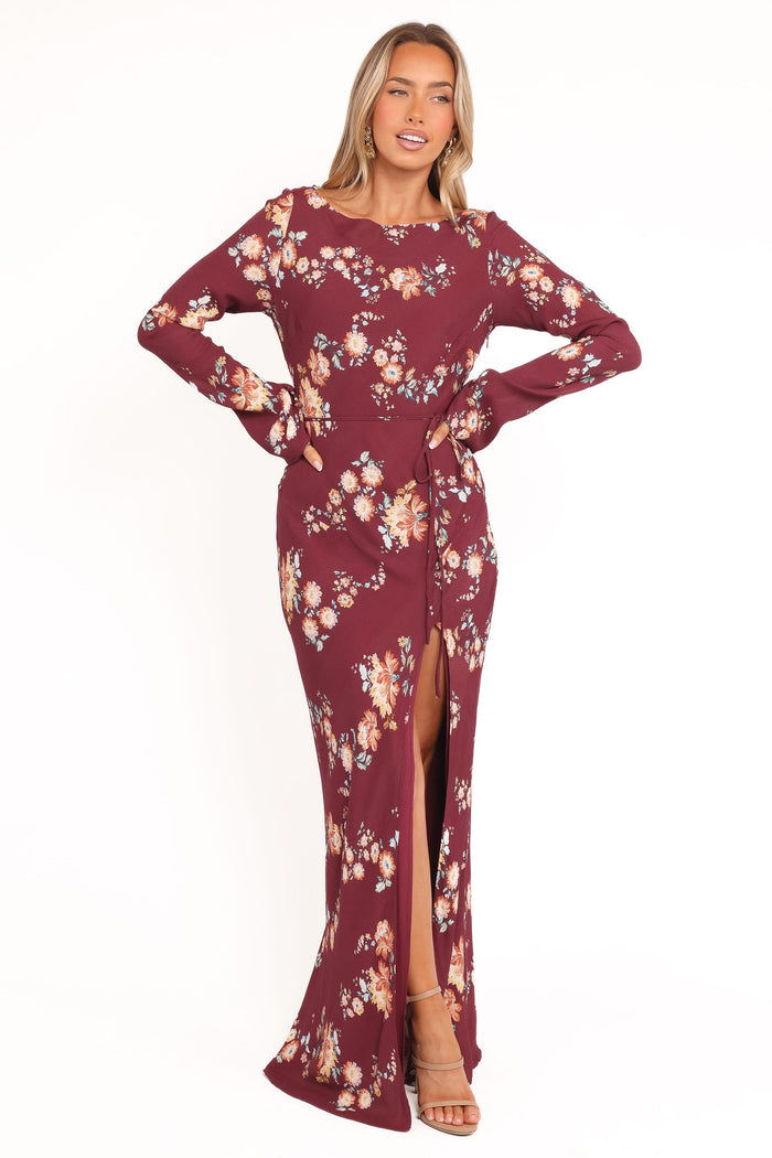 Petal and Pup USA DRESSES Alima Maxi Dress - Berry Floral