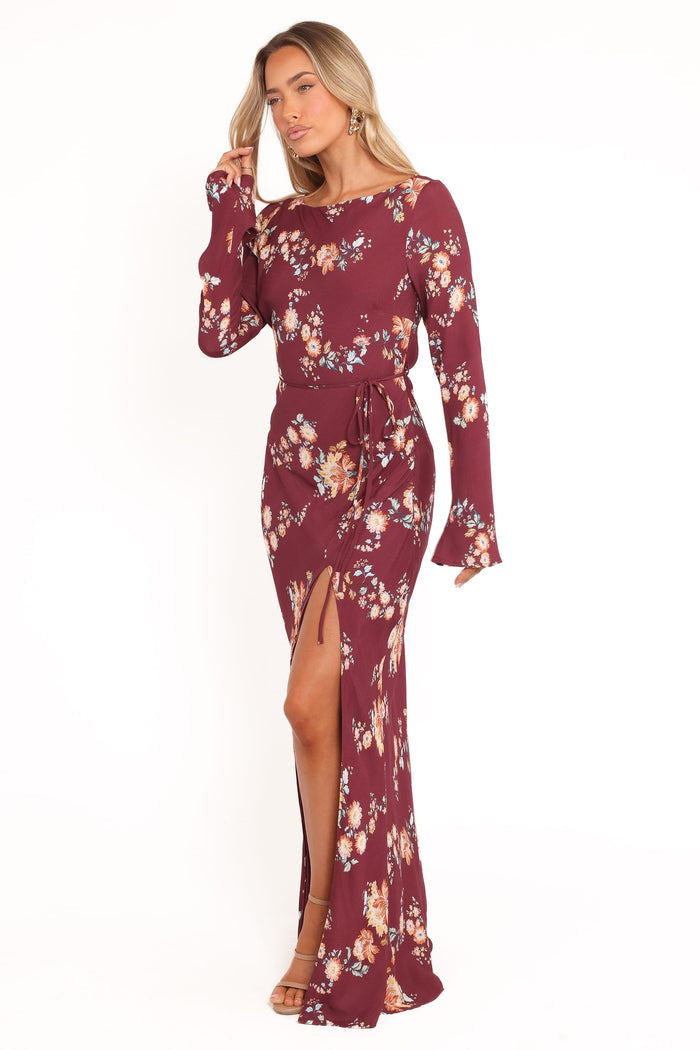 Petal and Pup USA DRESSES Alima Maxi Dress - Berry Floral