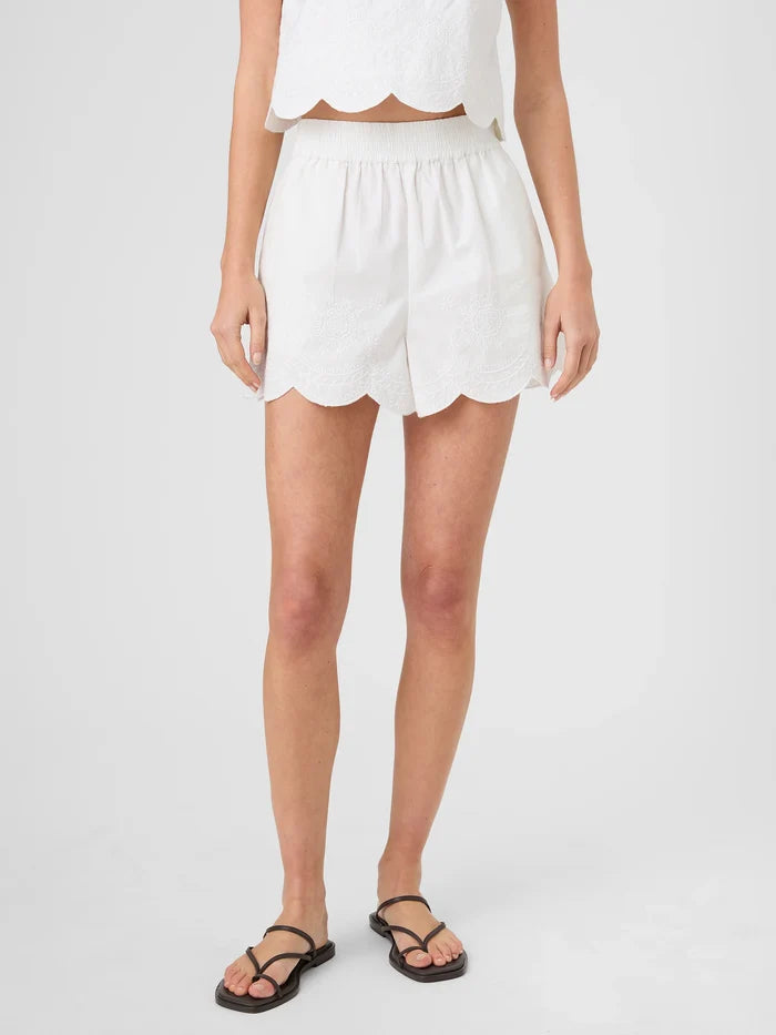 Alissa Embroidered Short in White - Madison's Niche