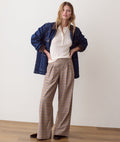 Allison Pleated Moleskin Trouser - Fall Check