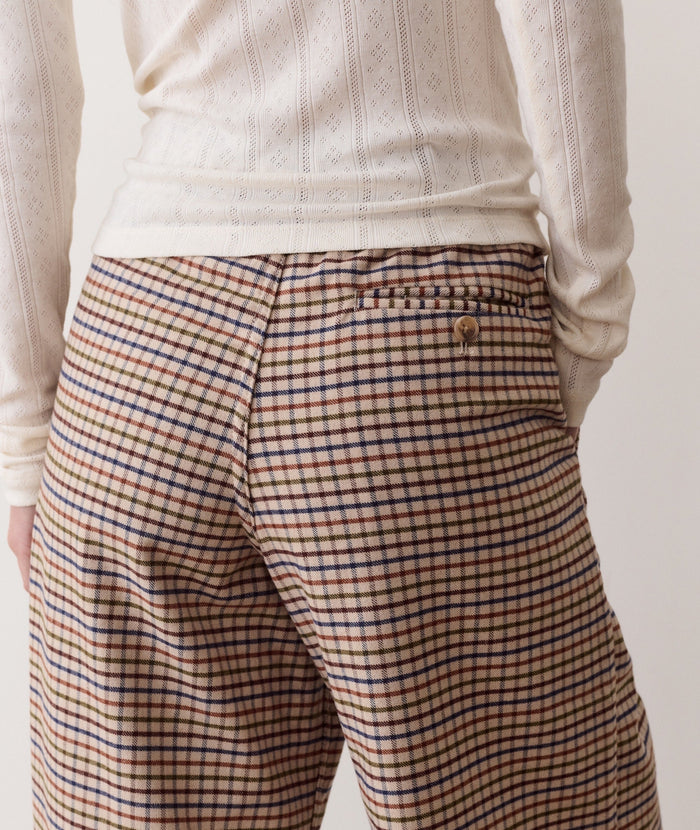 Allison Pleated Moleskin Trouser - Fall Check