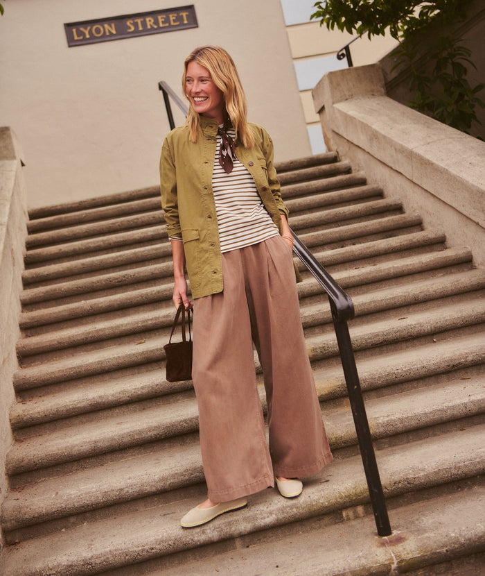 Allison Pleated Wide Leg Trouser - Java