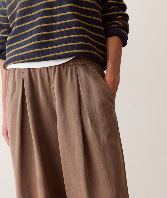 Allison Pleated Wide Leg Trouser - Java