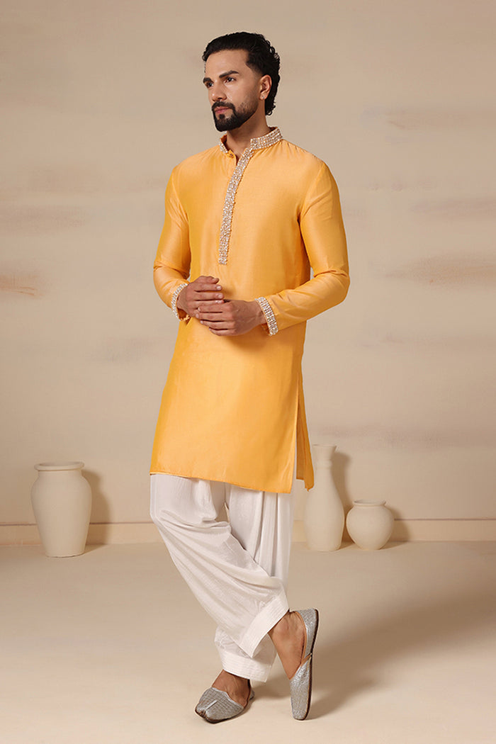 Amber Pearl Placket Kurta