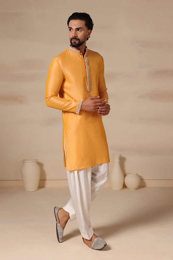 Amber Pearl Placket Kurta