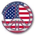 American Flag Car Coasters / Stars and Stripes / Peace Symbol Sandstone Car Coasters/ set of 2 - Schoppix Gifts