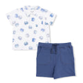 Angel Dear - Organic Polo & Short Set - Blue Crabs-Sets-6-12M-Posh Baby