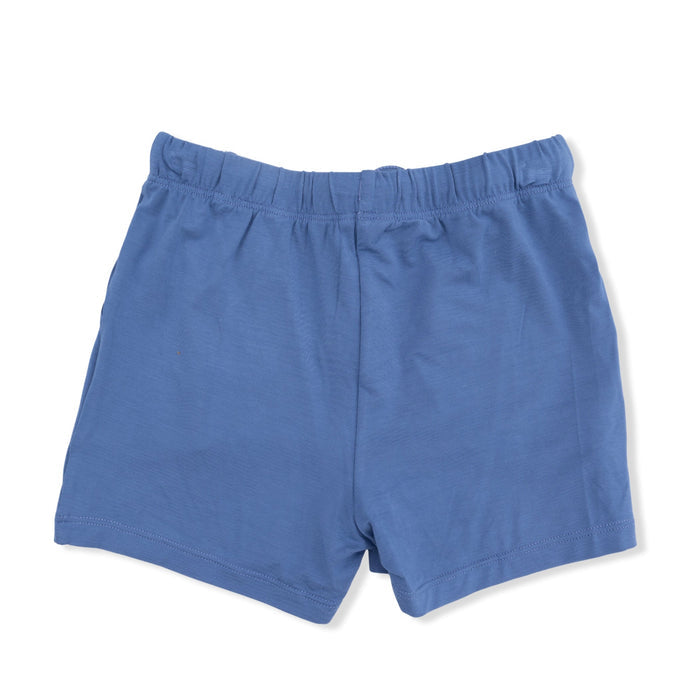 Angel Dear - Ribbed Polo & Shorts Set - Blue Stripe-Sets-6-12M-Posh Baby