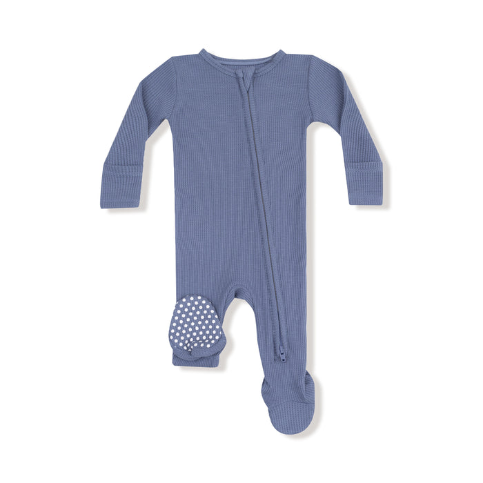 Angel Dear - Two-Way Waffle Knit Zipper Footie - Wild Wind-Footies + Rompers (Basic)-Newborn-Posh Baby
