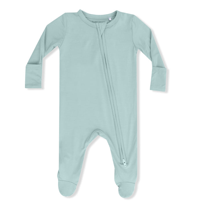 Angel Dear - Two-Way Zipper Footie - Pale Aqua-Footies + Rompers (Basic)-Newborn-Posh Baby