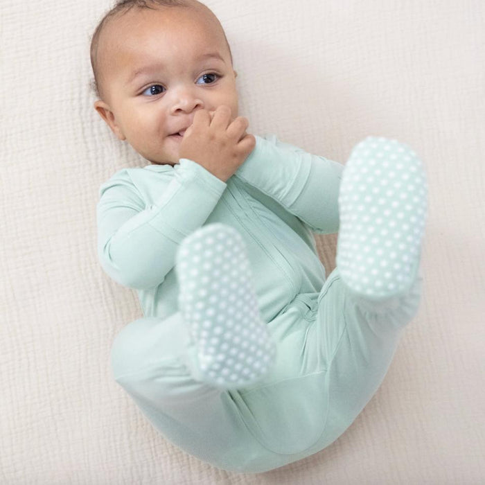Angel Dear - Two-Way Zipper Footie - Pale Aqua-Footies + Rompers (Basic)-Newborn-Posh Baby