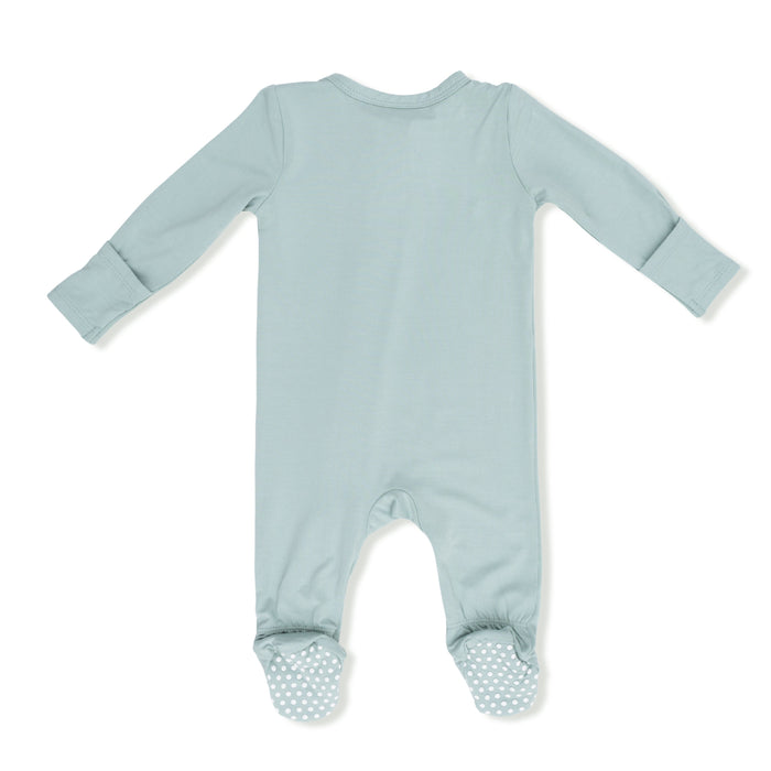 Angel Dear - Two-Way Zipper Footie - Pale Aqua-Footies + Rompers (Basic)-Newborn-Posh Baby