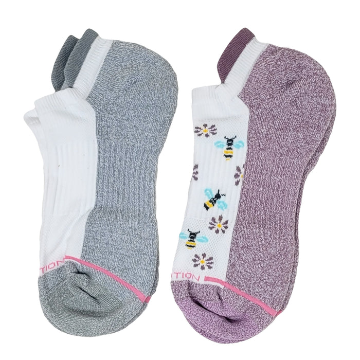 Ankle Compression Socks | Dr Motion Socks | Bees & Flowers (2 Pack)