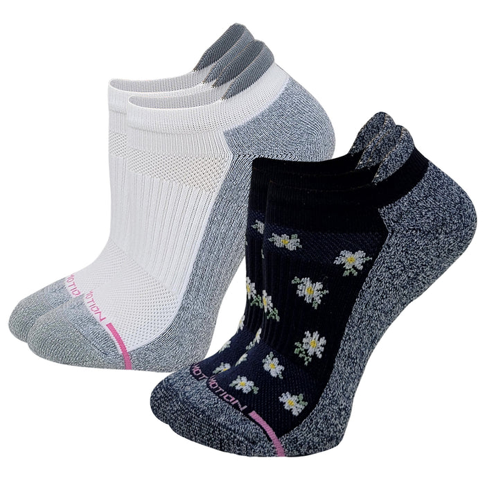 Ankle Compression Socks for women | Navy w/ Daisies | Dr. Motion (2 Pack) (Copy)