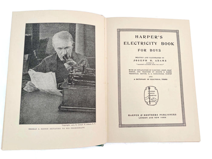 Antique Book, Harper's Electricity Book for Boys, 1907 Illustrated