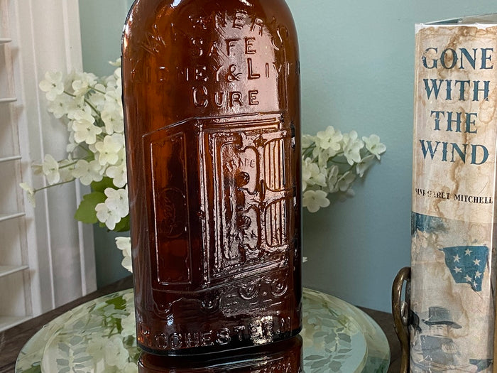 Antique Glass Bottle, Old Warner's Safe Cure Apothocary Collectible at Duckwells