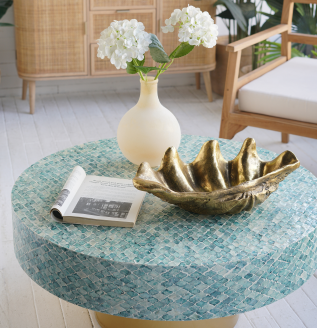 Antique Gold Shell Decorative Bowl for Salon & Spa