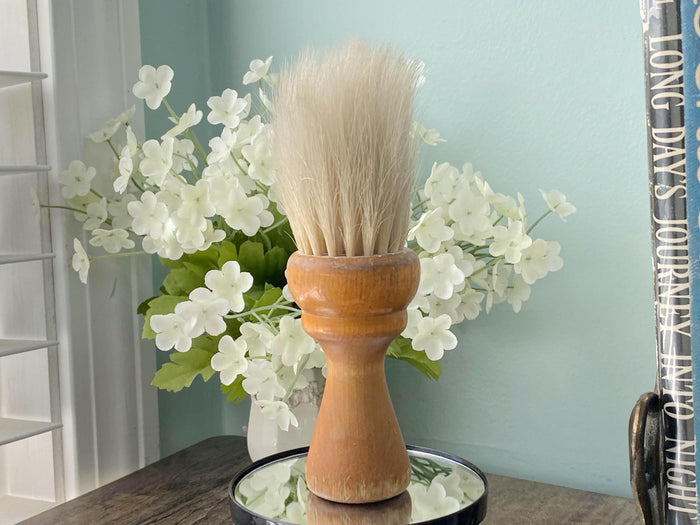Antique Shaving Brush with Wood Handle at Duckwells
