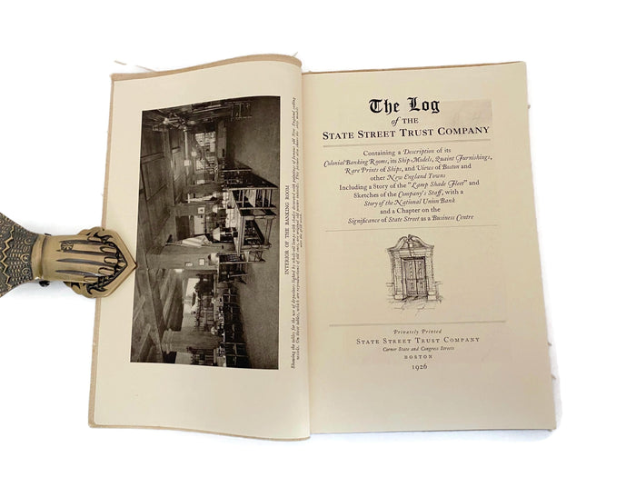 Antique Softbound Book, The Log of the State Street Trust Company at Duckwells