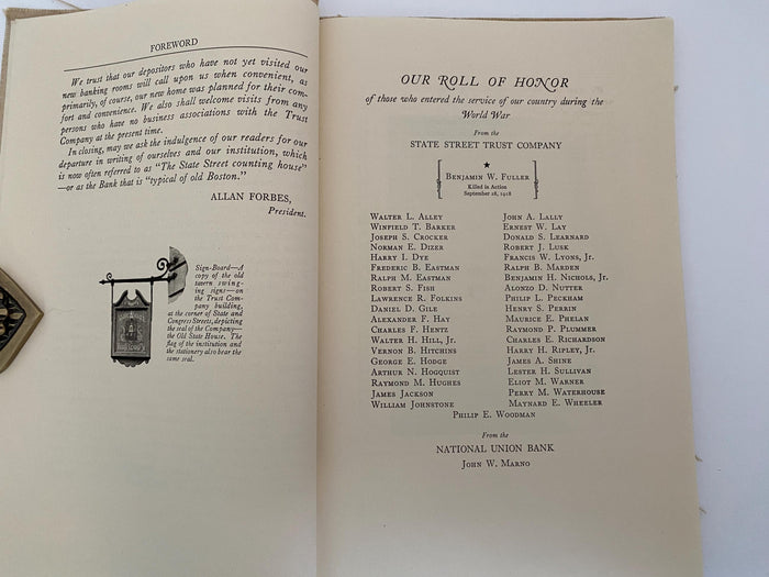 Antique Softbound Book, The Log of the State Street Trust Company at Duckwells