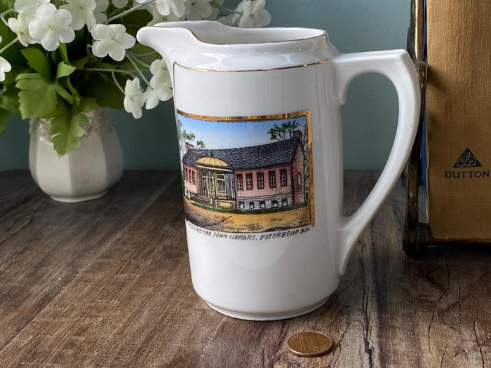 Antique Souvenir Creamer, Peterboro, New Hampshire at Duckwells