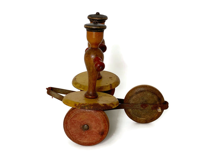 Antique Wood Pull Toy, 1920s Whirly Tinker Sailors at Duckwells