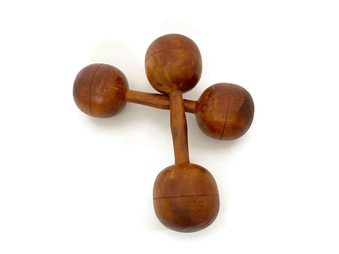Antique Wood Weight Set - Vintage Wooden Barbells at Duckwells